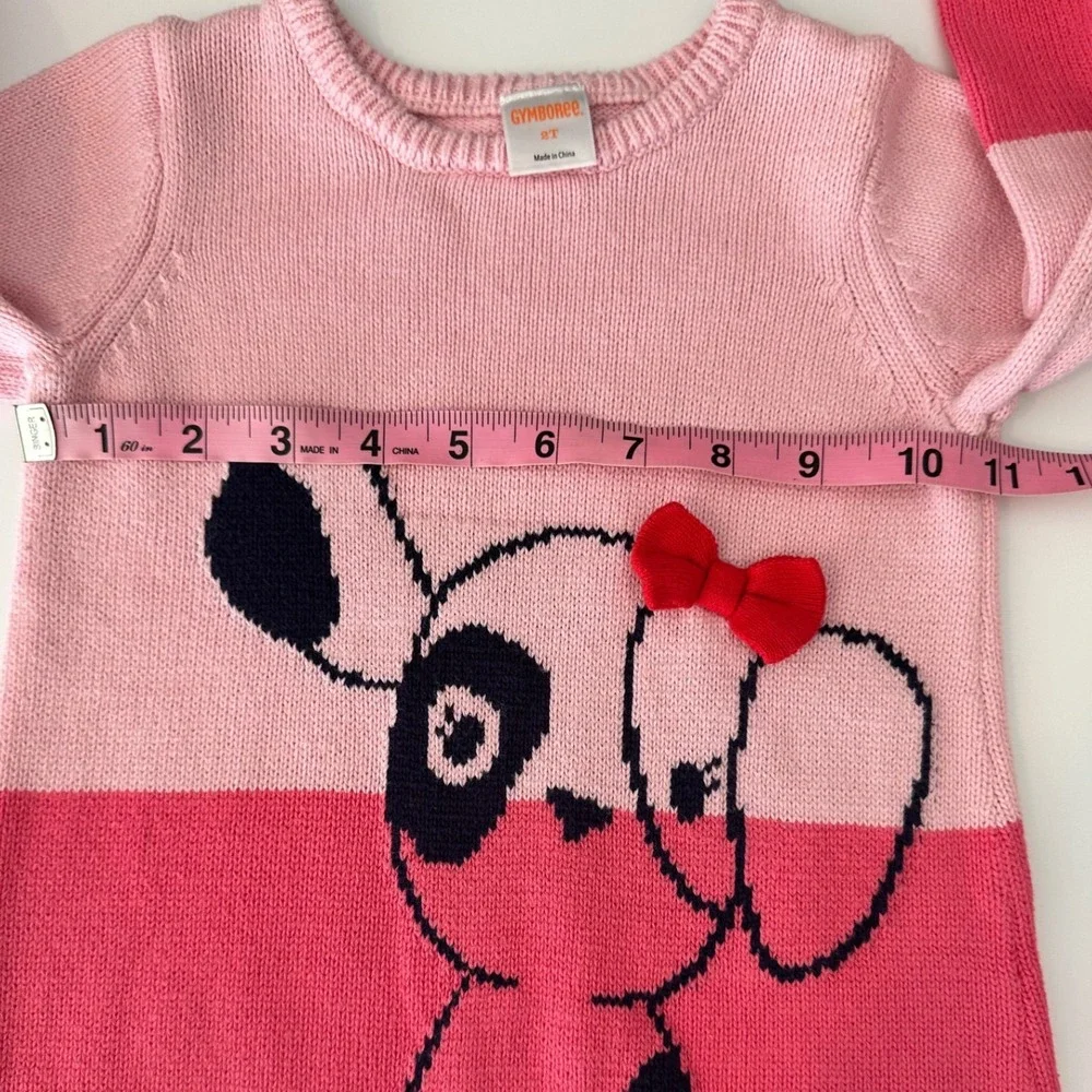 Gymboree Sweater Dress Pink Red Excellent 2T Toddler Girls